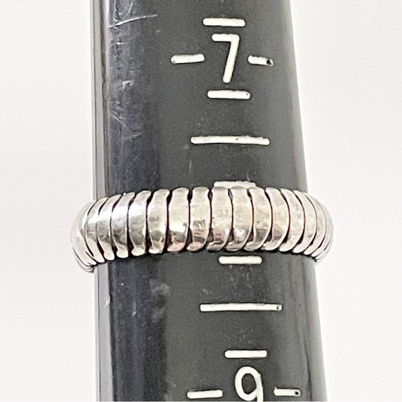 Sterling silver snake chain minimal band ring - Picture 4 of 8